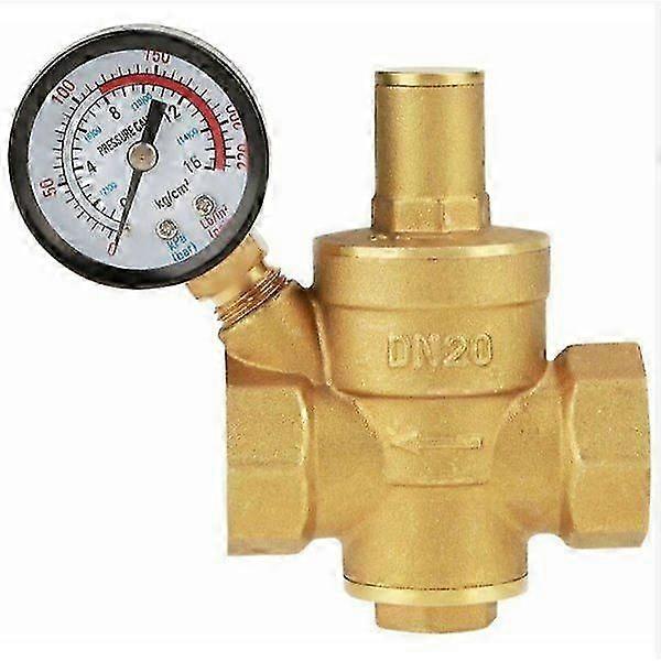 DN20 Brass Adjustable Water Pressure Reducing Valve with Pressure Gauge Pressure Gauge, Brass Adjustable Water Pressure Reducing Valve (DN20)