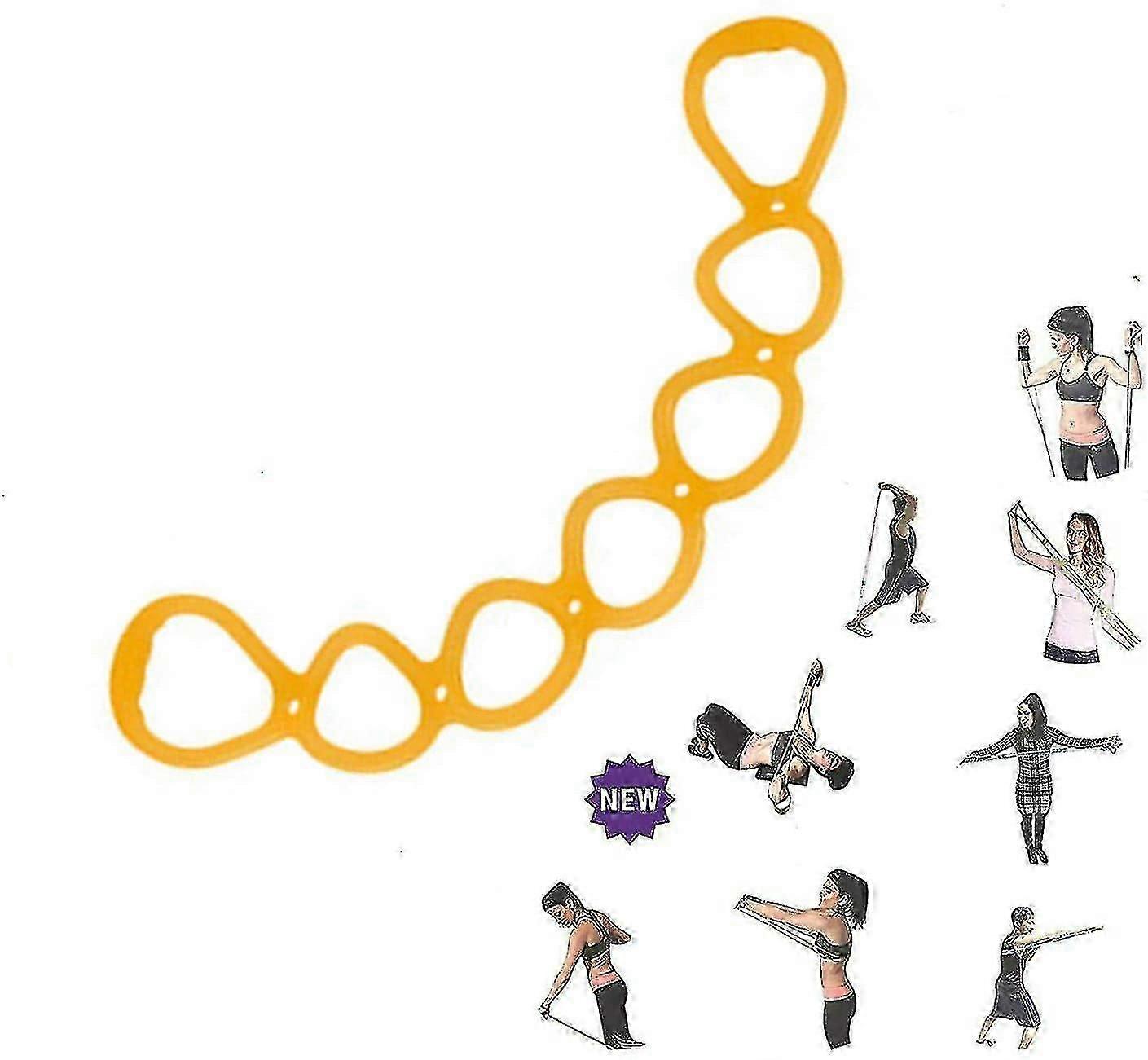 Portable 7 Ring Stretch And Resistance Exercise Band | Back, Foot, ...