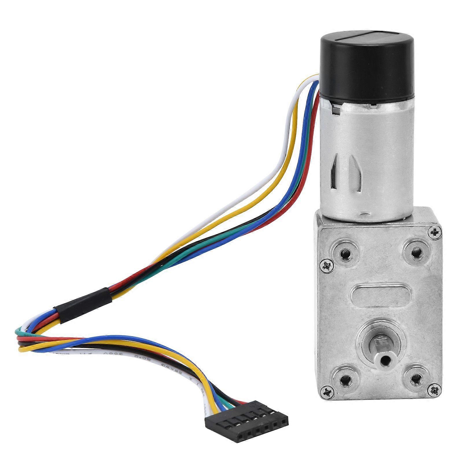 DC Worm Gear Motor 15mm Double Shaft Speed Reduction Drive Device with Encoder JGY370DC6V 90RPM