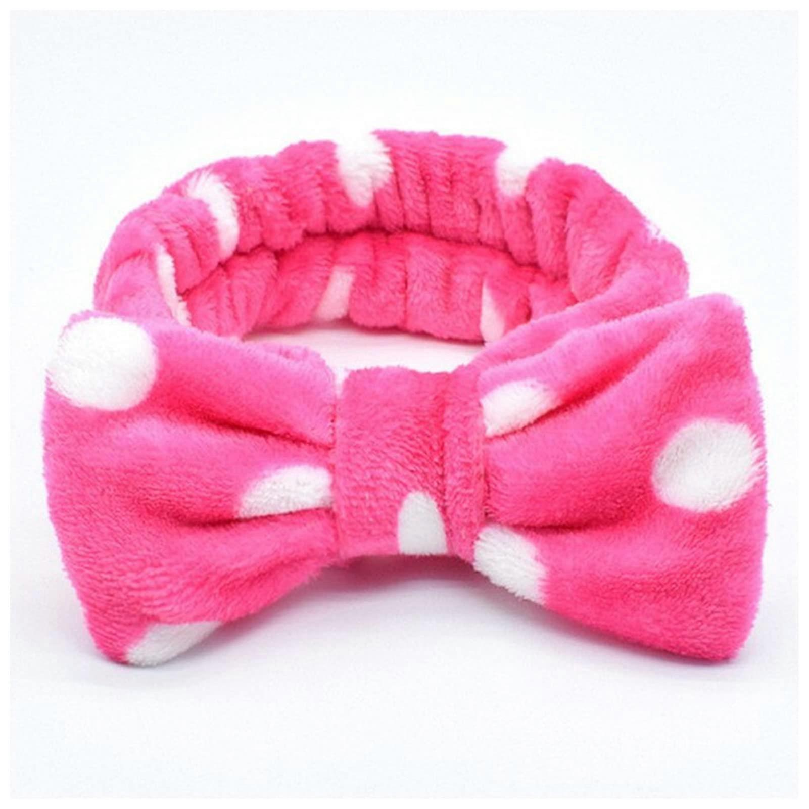 Face Wash Headband Leopard Print Coral Fleece Turban Knot Elastic Headwrap For Washing Face (Size Dot 04)