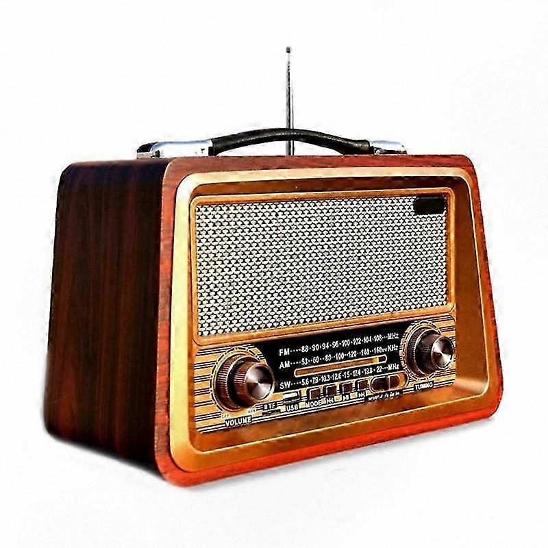 Portable Retro Radio with Bluetooth AM/FM Tuner MP3 Playback Stereo Sound Receiver System Vintage Music Player