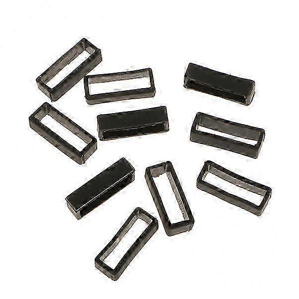 3-6pack 10x Black Watch Band Strap Replacement Small Rubber Strap Loops Holder