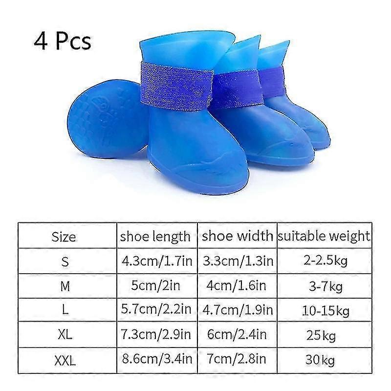 4pcs pet αδιάβροχη αδιάβροχη αδιάβροχη θήκη καουτσούκ μπότα για μικρές μεσαίες μεγάλες σκυλιά γάτες υπαίθρια παπούτσια σκυλιών αστράγαλο μπότες σκυλιών αξεσουάρ κατοικίδιων ζώων