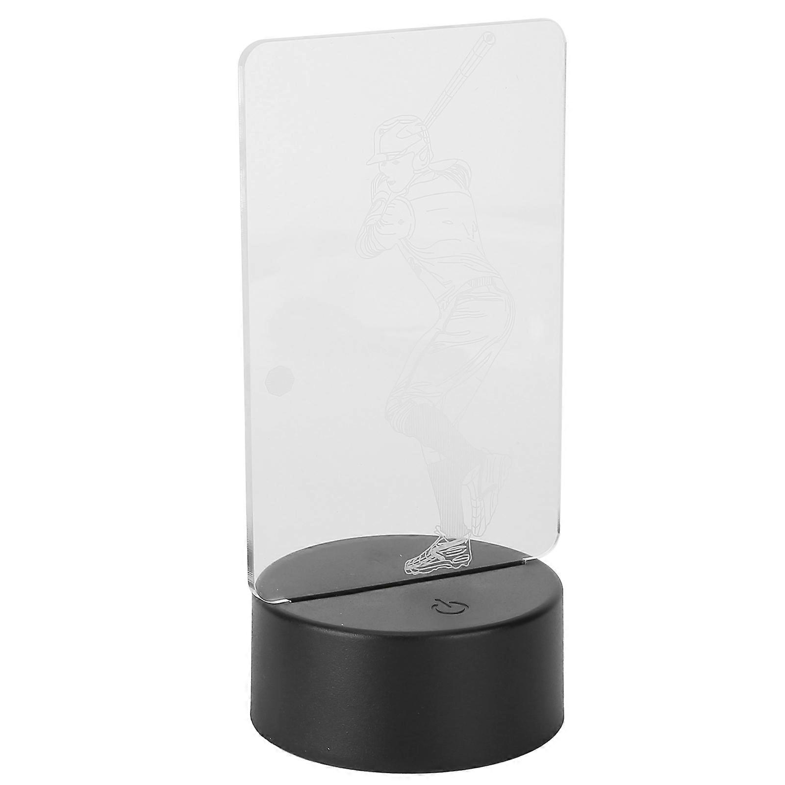 3D Baseball Player Night Light, Touch USB/Battery, 19cm, 7 Colors