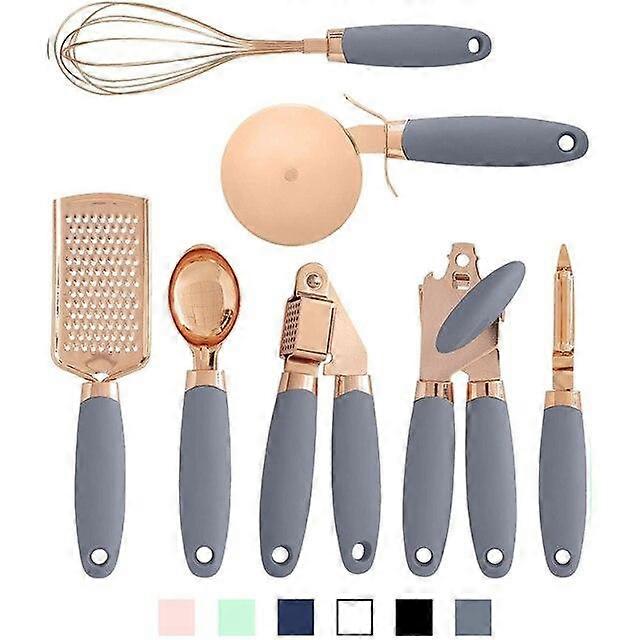 kitchen 7 piece set rose gold baking Tool kitchen Trinket set kitchen tools kitchen gadgets(gray)
