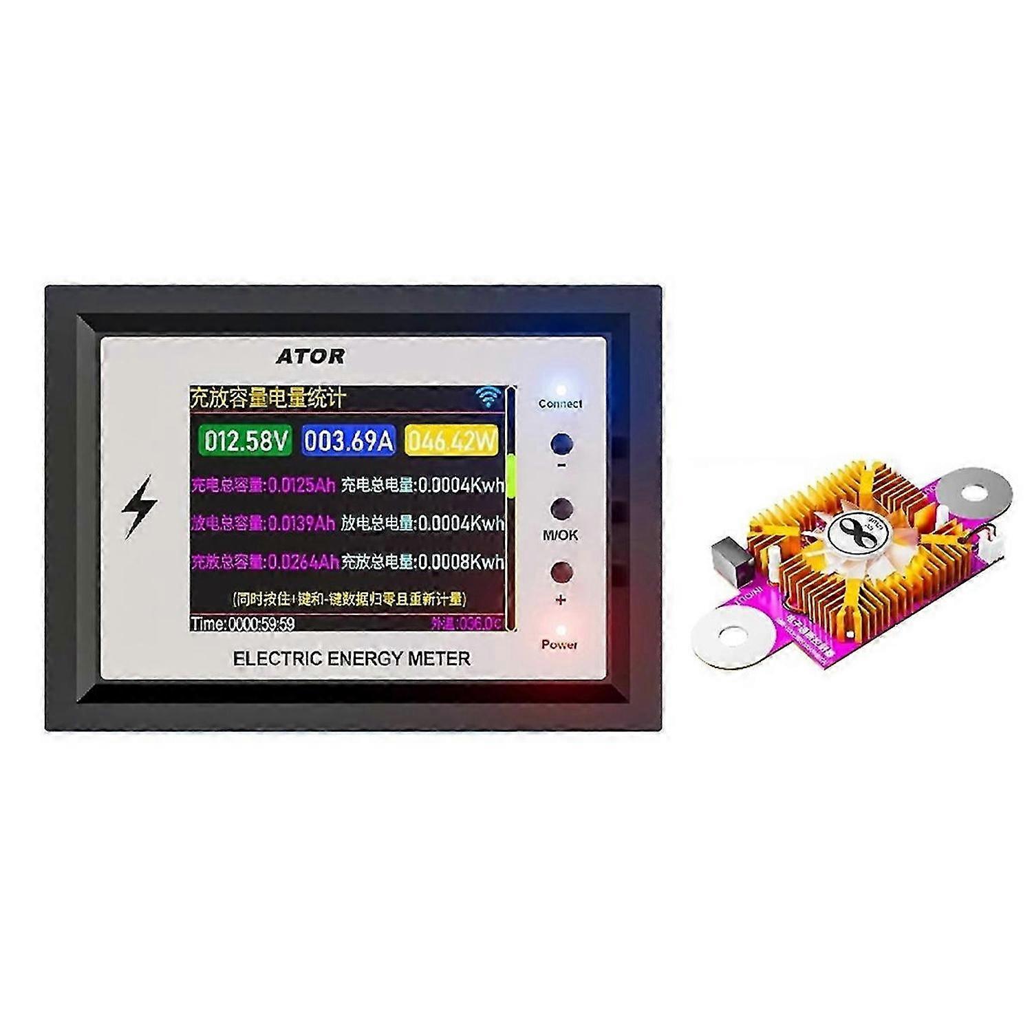 Battery Capacity Tester WiFi Coulomb Meter 500A Volt-Ammeter Power Battery Monitor with 80A Relay for 0-420V Battery