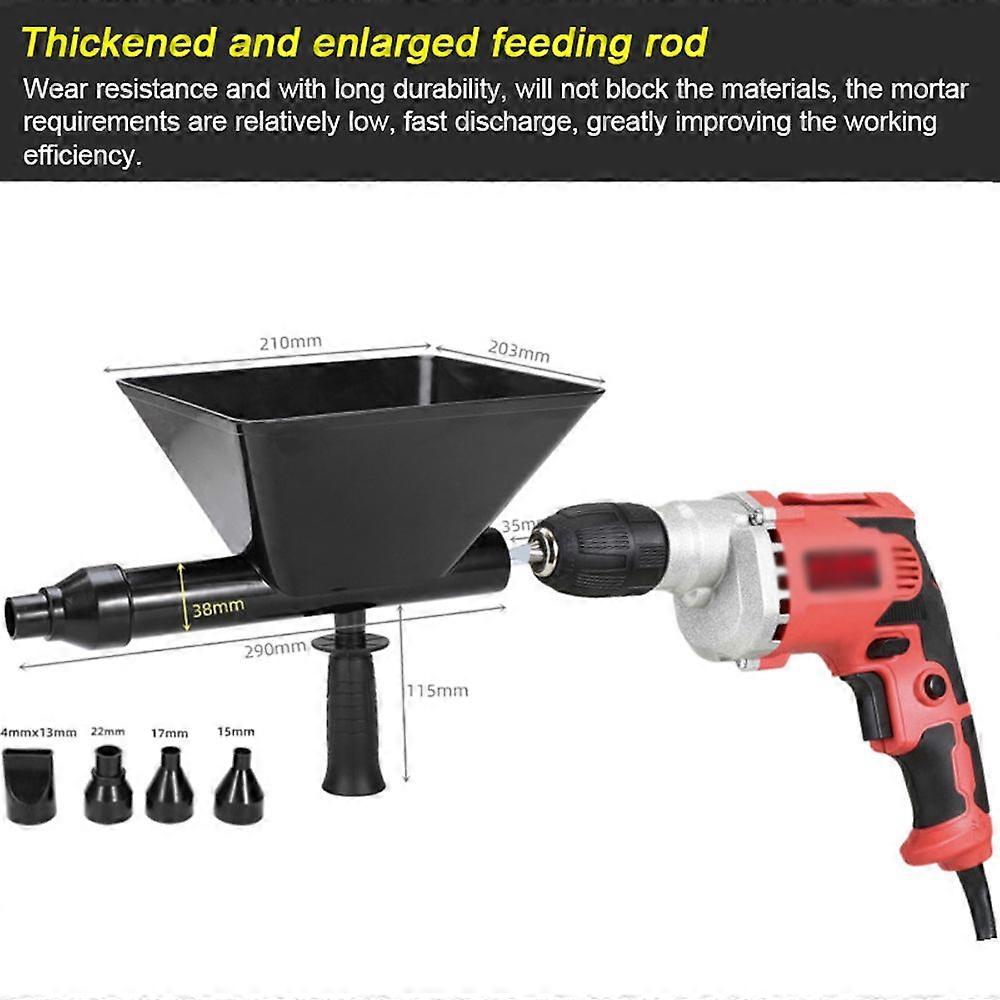 Electric Caulking Machine Door Window Grouting Device Mortar Automatic Filler 8mm Electric Drill Joint Cement Grouting Device with Four Replacement No