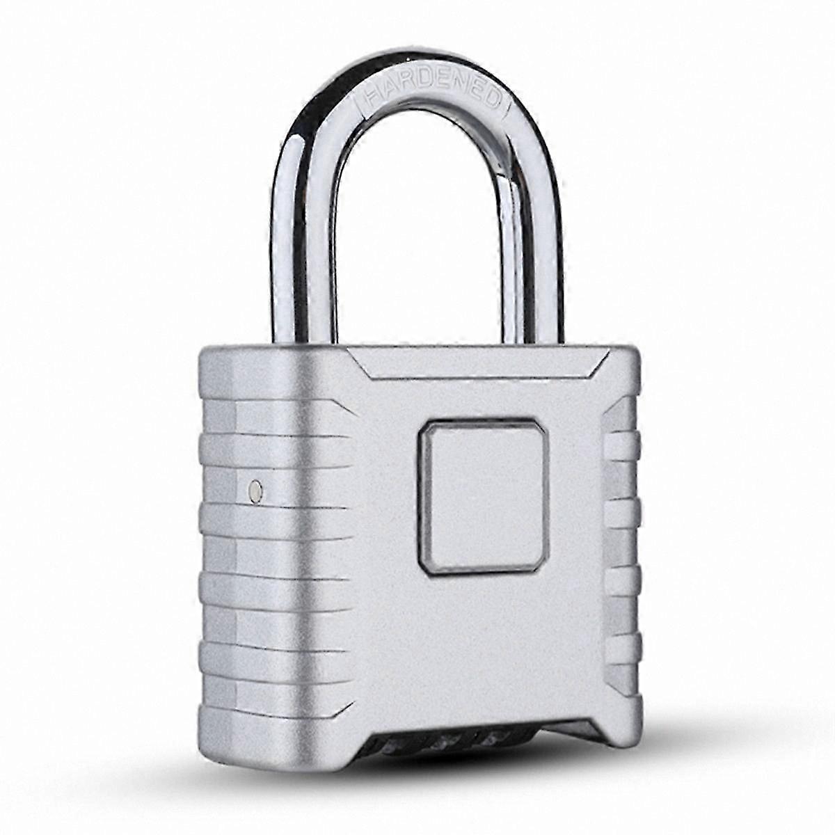 Silver Combination Padlock for Lockers, Mechanical Security Lock with Resettable Code