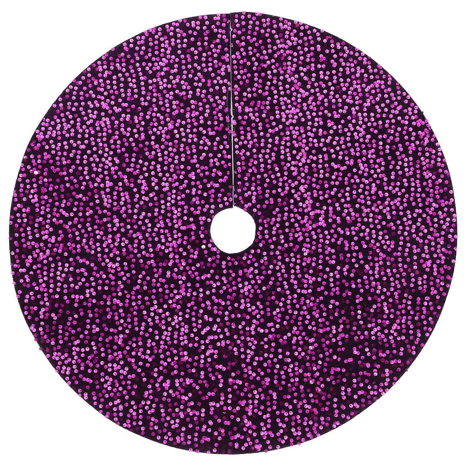 Cloth Xmas Tree Skirt for Decoration Purple Sequin Christmas Skirt