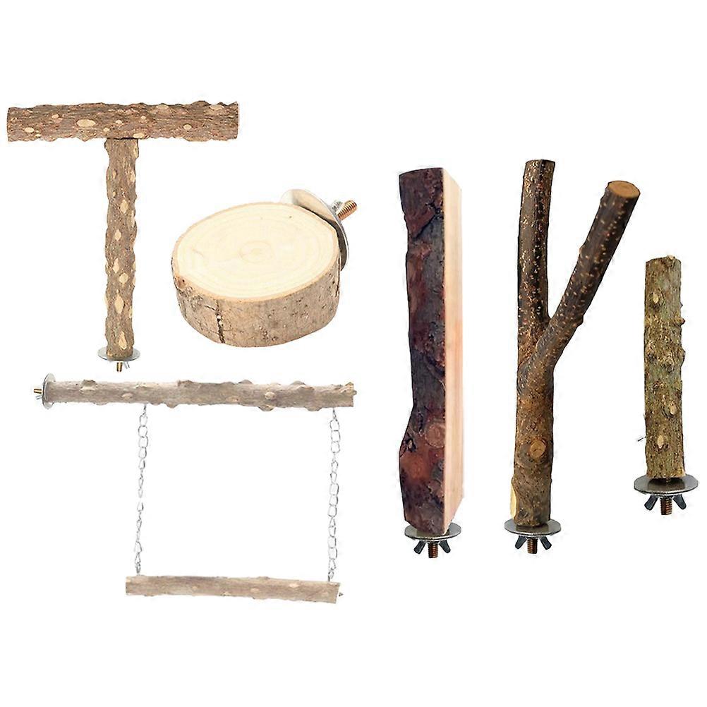 Natural Wood Parrot Perch for Bird Standing and Playing 12Pcs