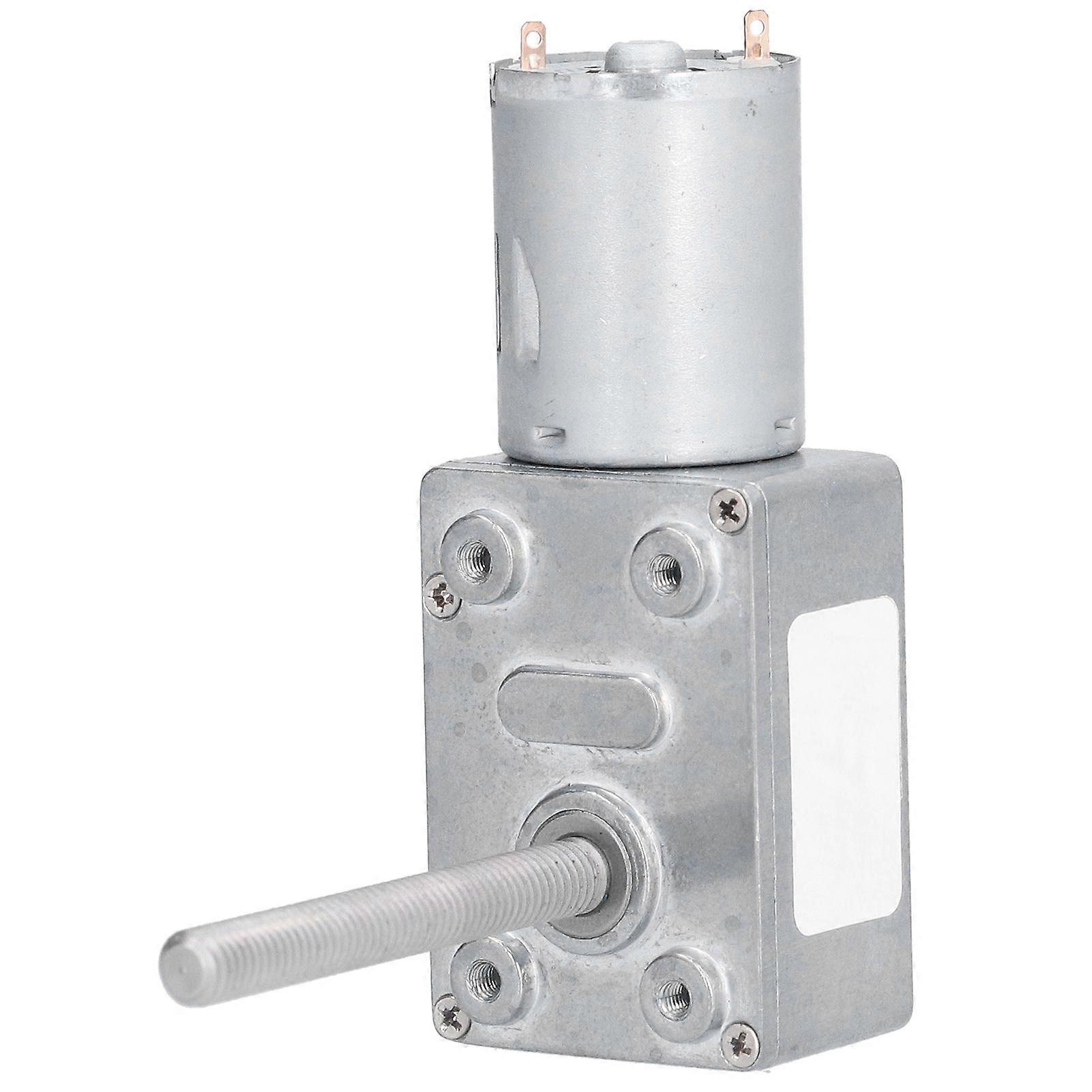 Gear Motor Speed Reduction Worm Self Locking M6 Thread 50mm Shaft Length JGY370DC12V 30RPM