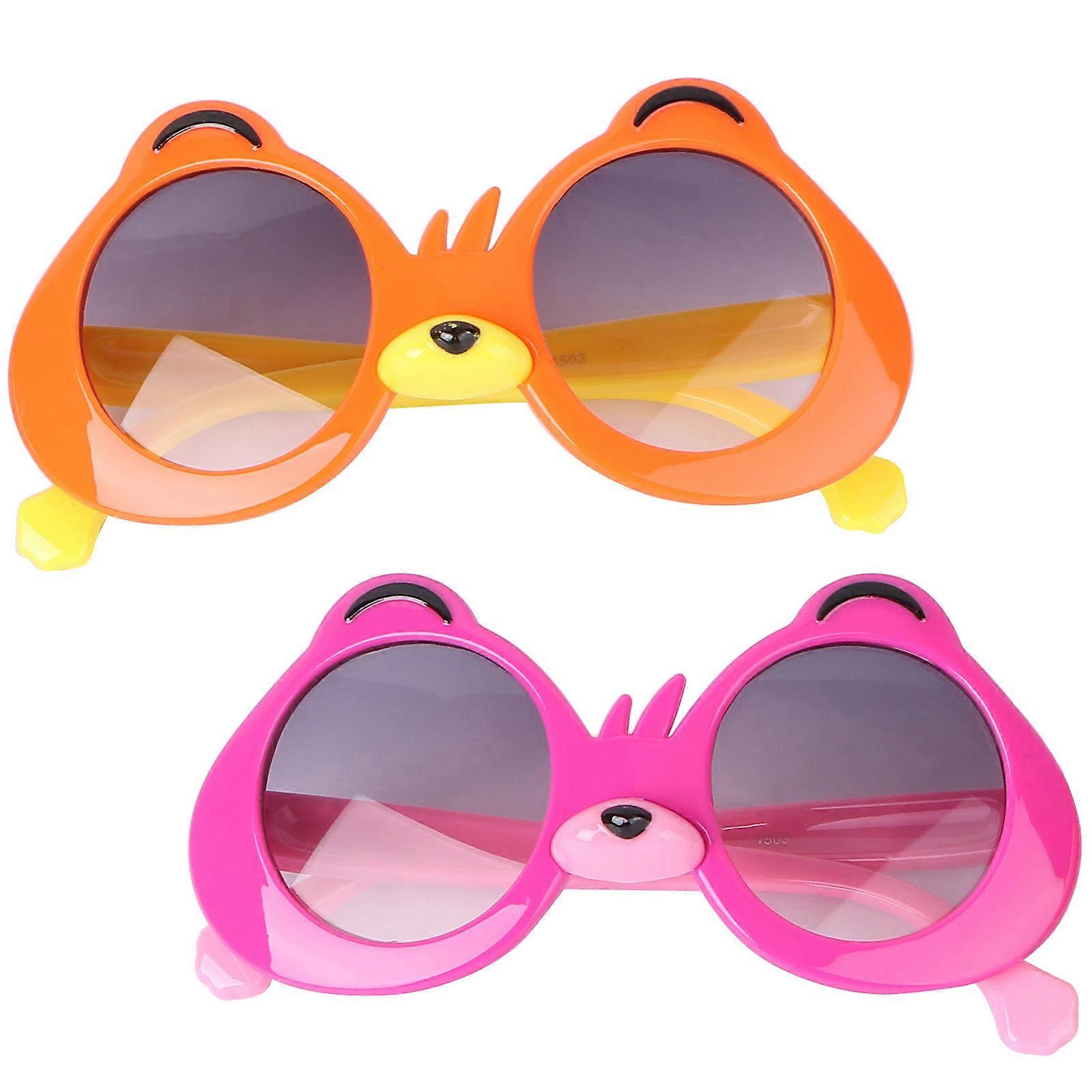 Adorable Cartoon Style Kids Eyeglasses For Birthday Parties And Cosplay In Orange Color As Party Accessory 2 Pairs
