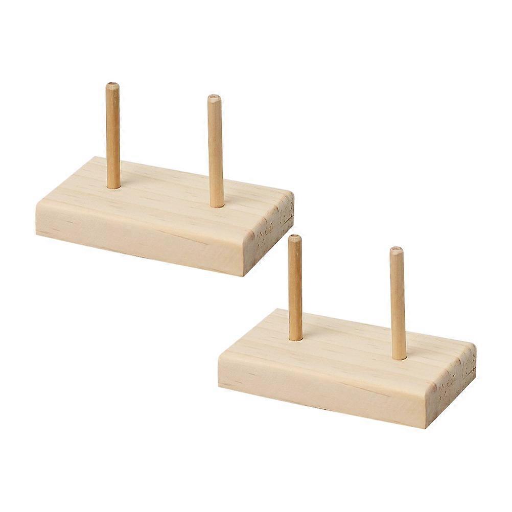 Embroidered Wool Holders 2Pack Spool Storage Stand Suitable For Knitting And Sewing Tools In Khaki Color With Compact Design