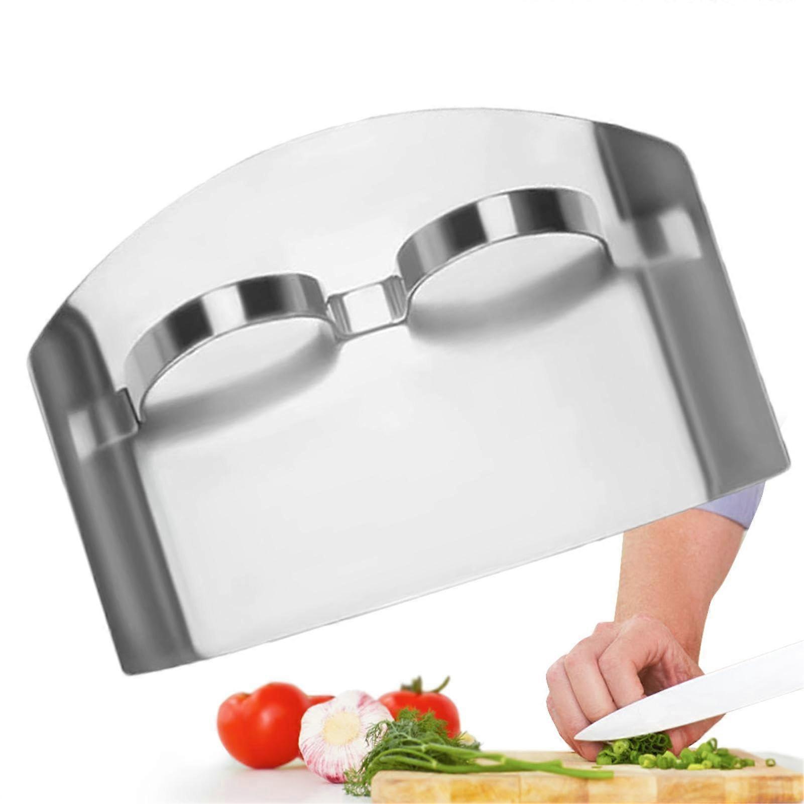 Finger Protector Kitchen Tool Handheld Cutting Guard For Vegetable Slicing Model FP01, Stainless Steel
