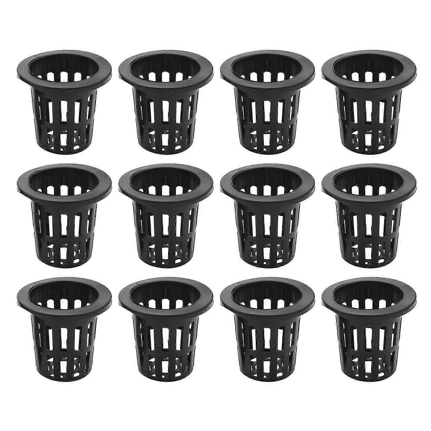 100 Pack 2.36 Inch Net Cups Slotted Mesh Wide Lip Filter Plant Net Pot Bucket Basket for Hydroponics