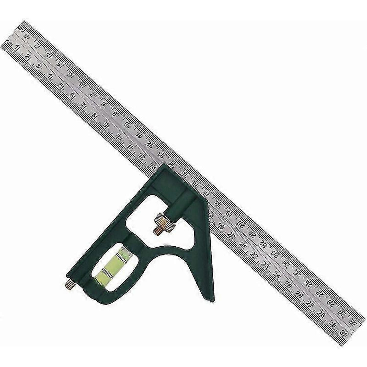 Combination Square Stainless Steel Combination Angle Ruler Adjustable 45/90 Degree Universal Multifunction Combination Square 300mm 12inch