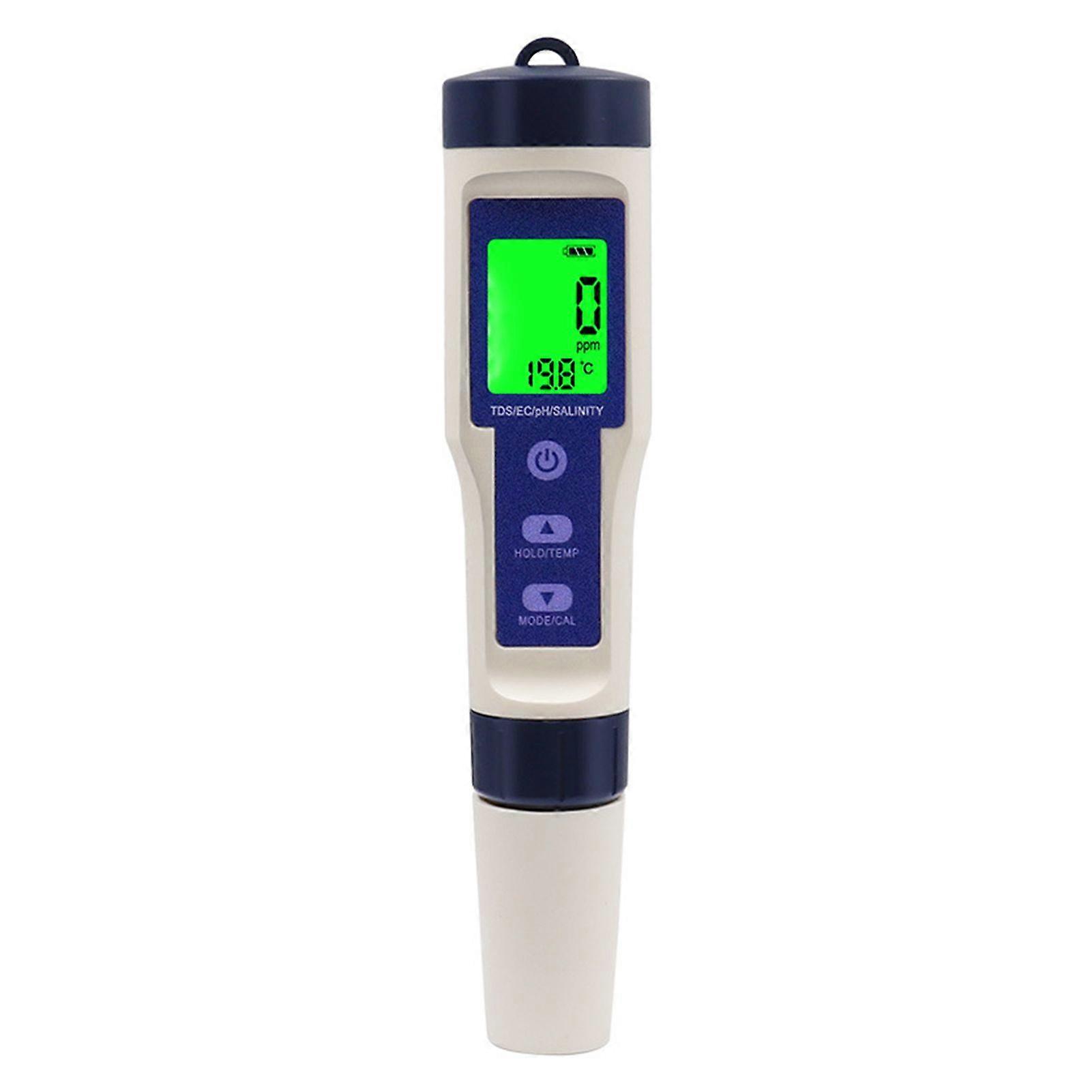5-in-1 Digital Ph Tester Pen, Pool Salt Tester, High Accuracy Digital Salinity Tester For Water