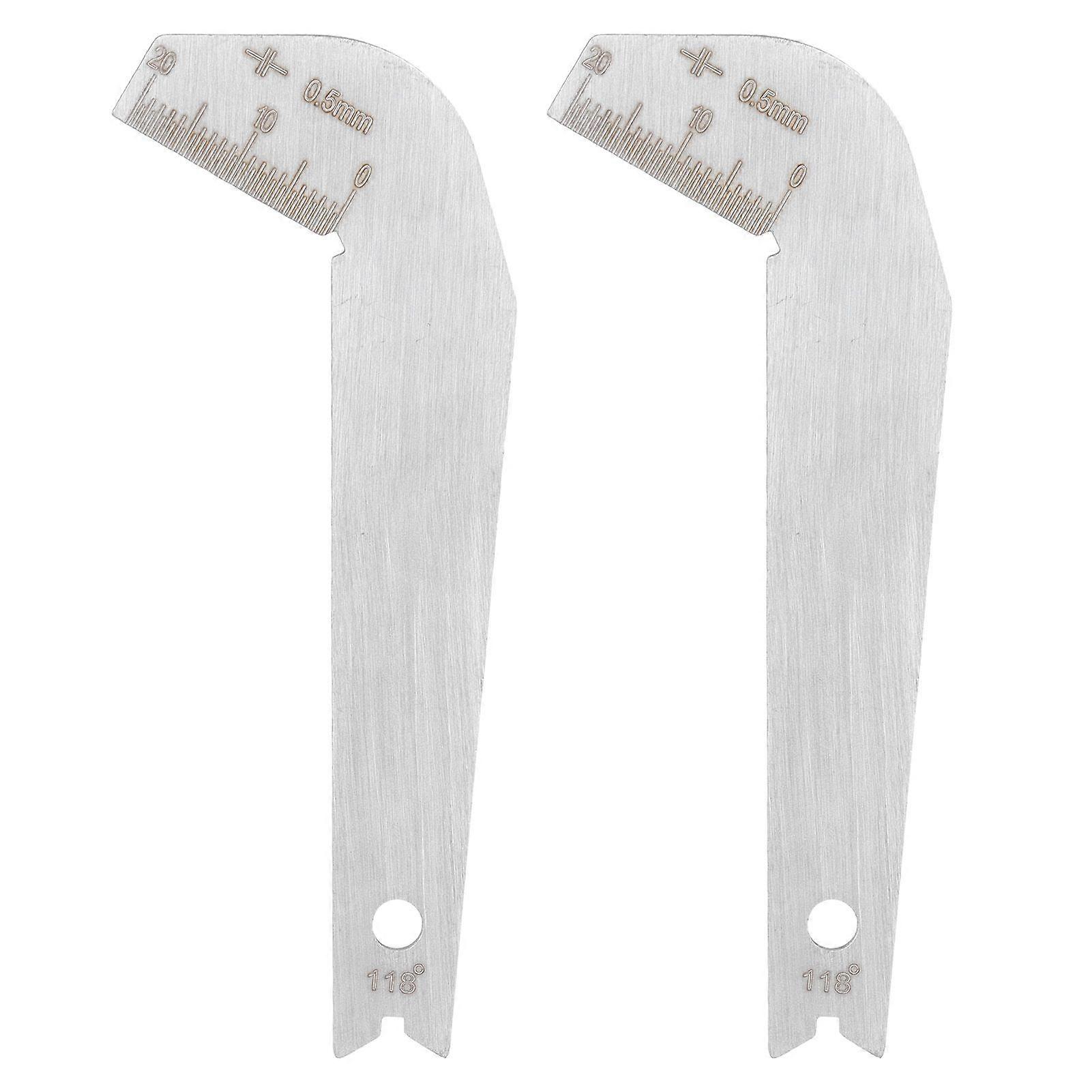 2Pcs Drill Bit Angle Gauge 118 Degree Metal Blade Measurement Sharpener Inspection Tool