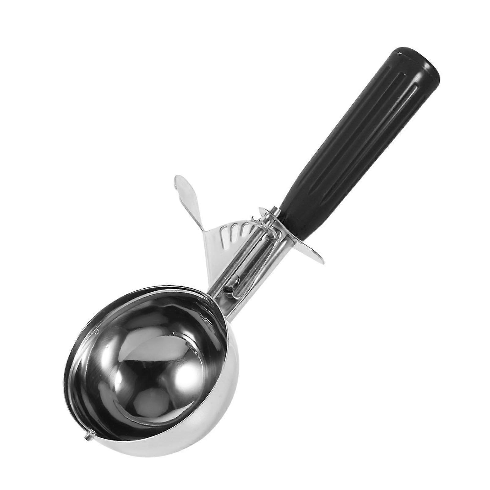 Practical Stainless Steel Fruit Ice Cream Scoop Spoon with Plastic Handle Kitchen Tool (4.7cm)