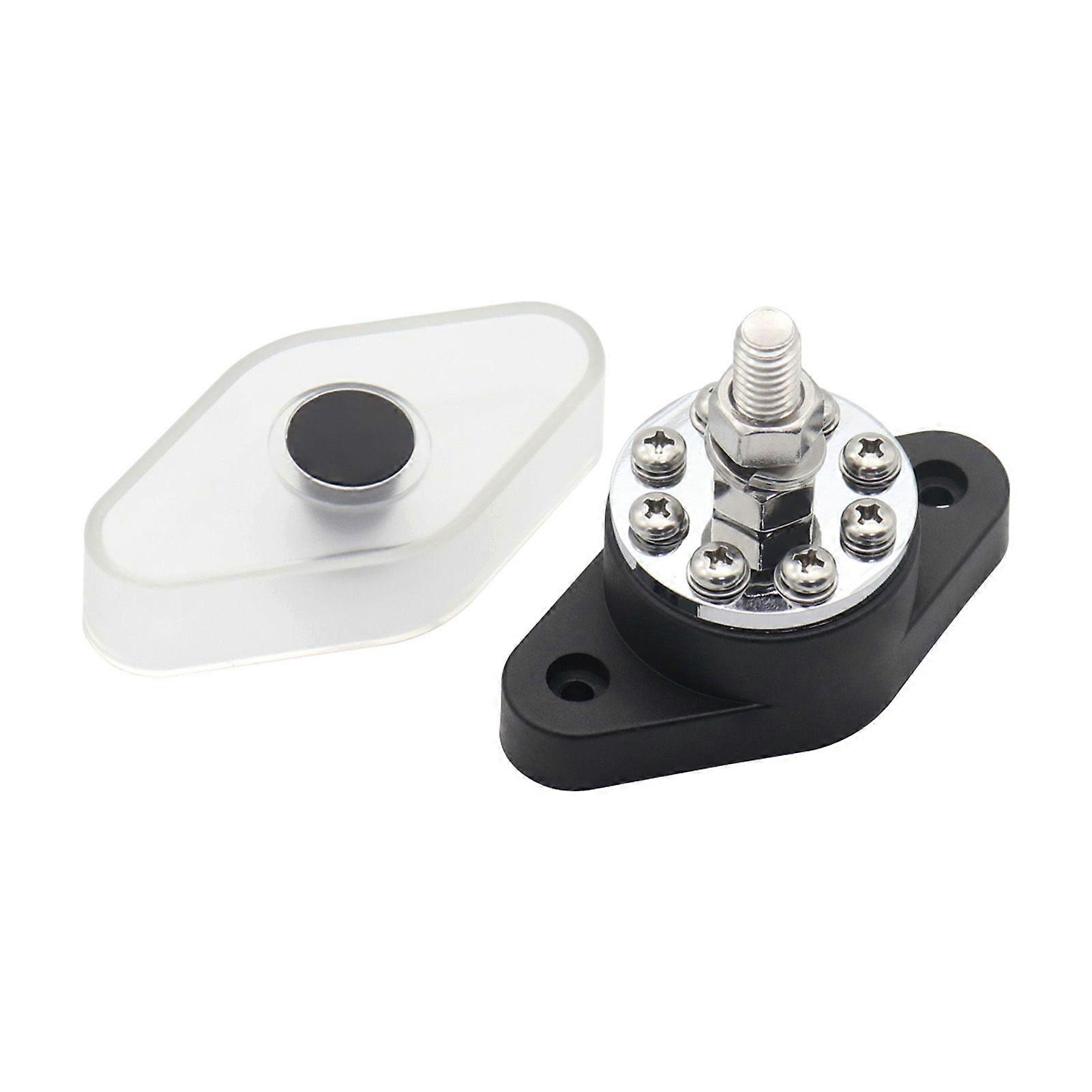 300A Stud Terminal Distribution Stud Junction Post 8 Terminal Block with Transparent Cover Stud 3/8inch(M10)