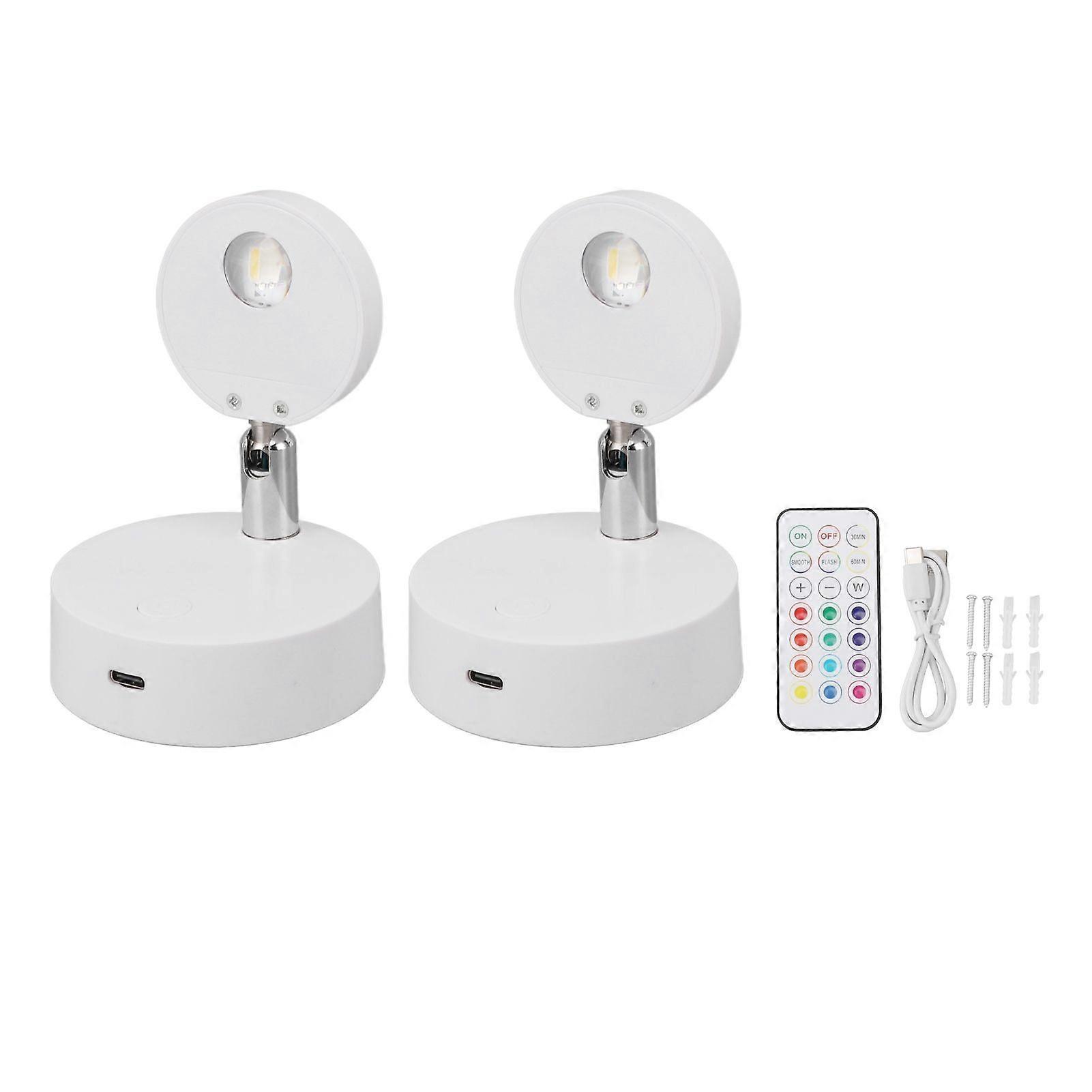 LED Spotlight Rechargeable Picture Lights RGB Closet Spotlights 13 Color Mini Showcase Light RGB Rotatable Wall Lamp