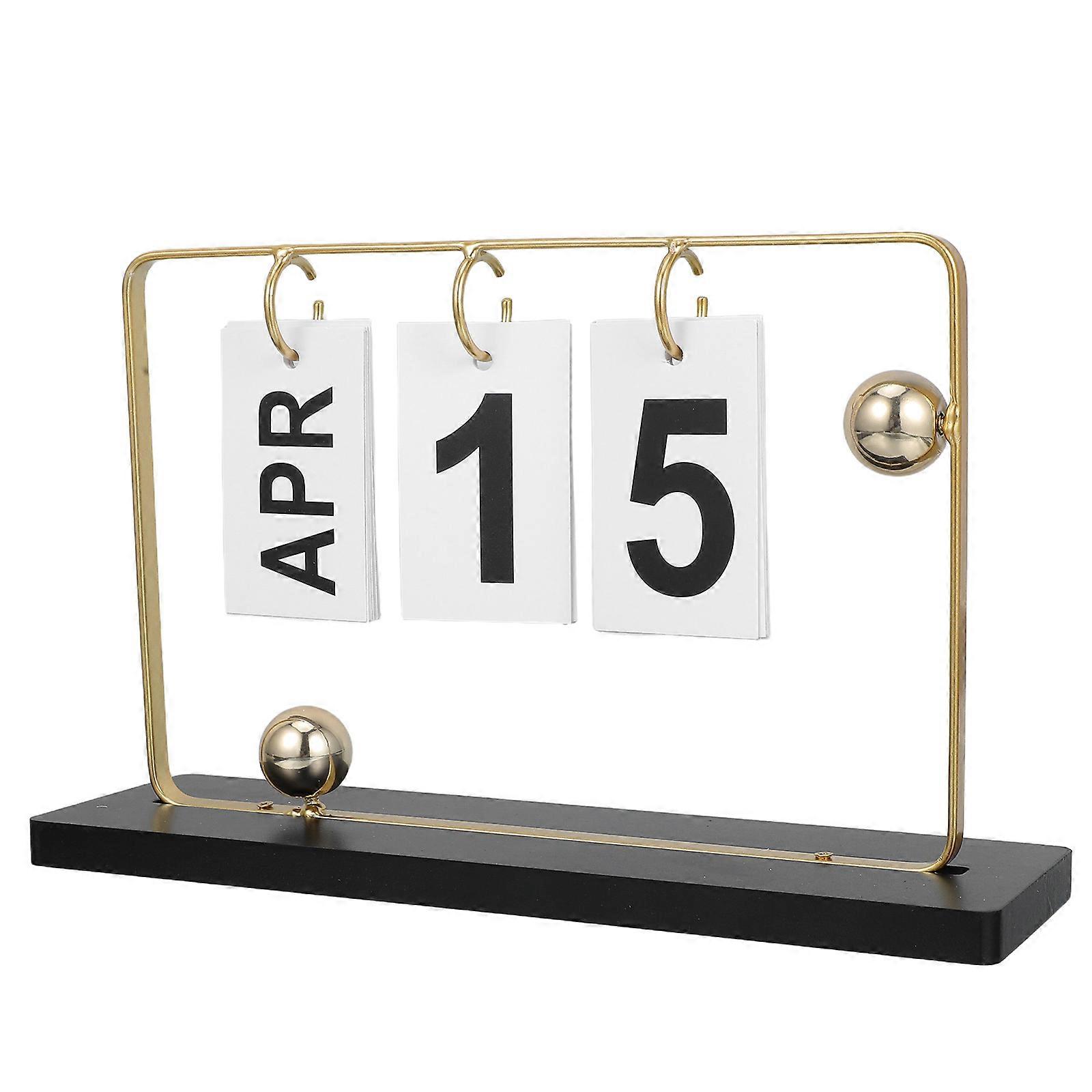 Golden Desk Perpetual Calendar for Daily Display with 2Sets for Desktop