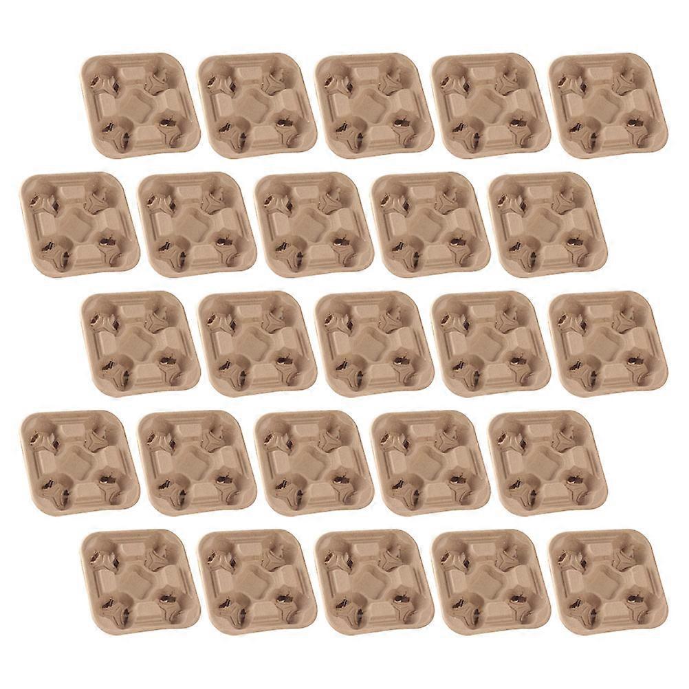Beverage Packing Box Paper Pulp Cup Holder for 50Pcs Takeout Use