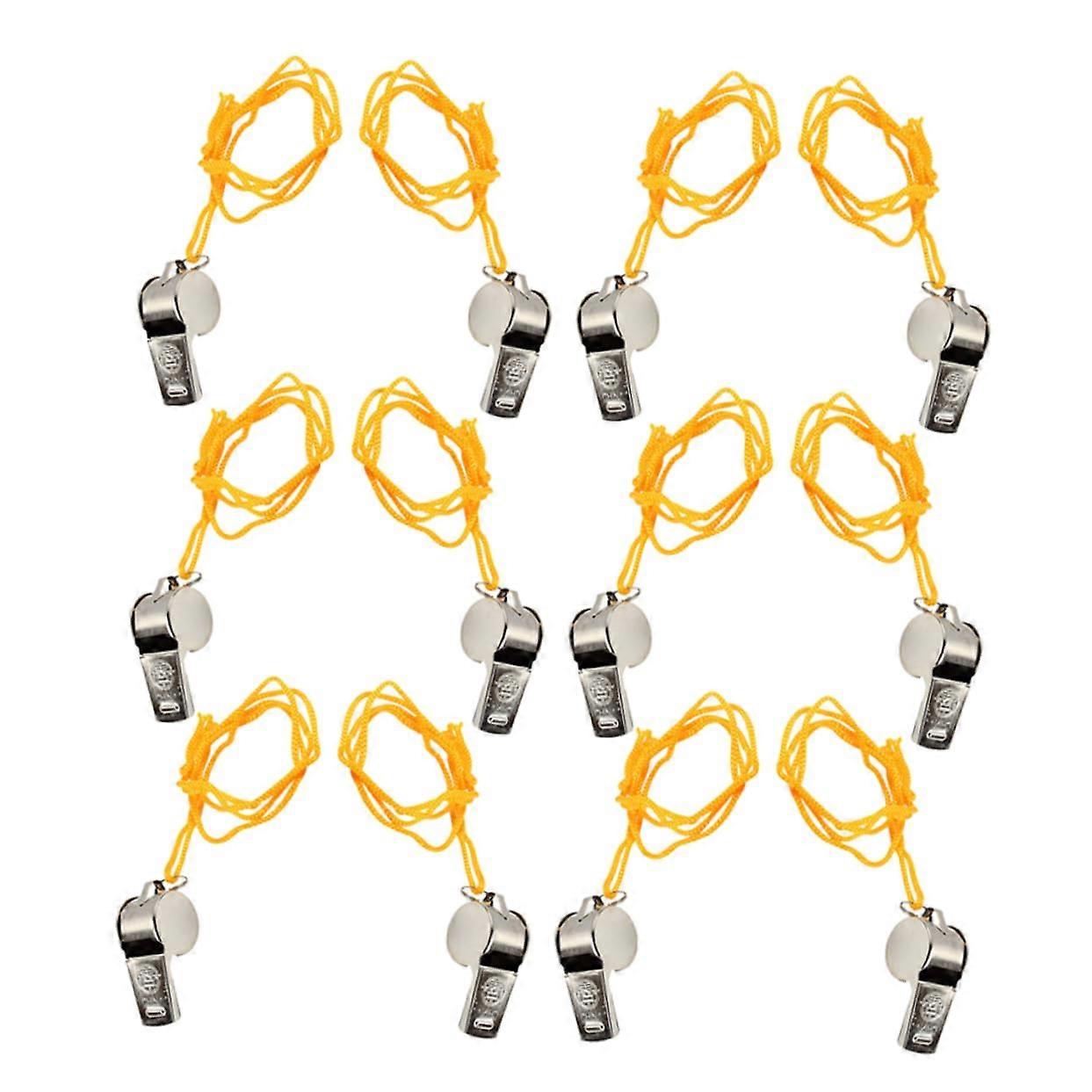 Loud Whistle 24Pack for Referees, Emergency Use; Adults and Kids, Plastic Whistle, Includes Police Lanyard