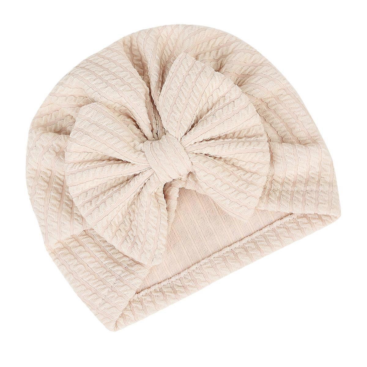 Elastic Hat for Kids with Decorative Bowknot 2Pcs Warm Headwear
