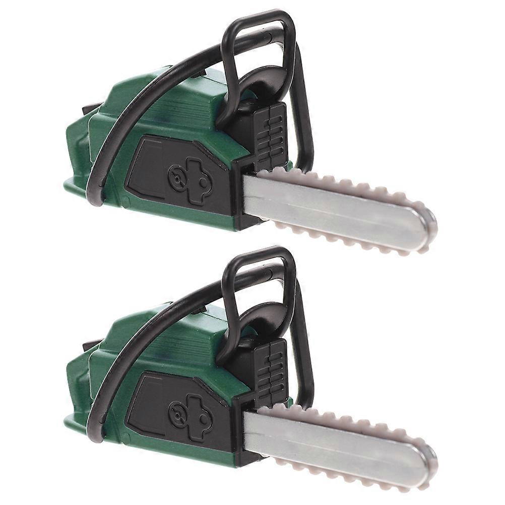 Mini House Chainsaw Model Simulated Chainsaw Prop for Mini House Decor 4Pcs