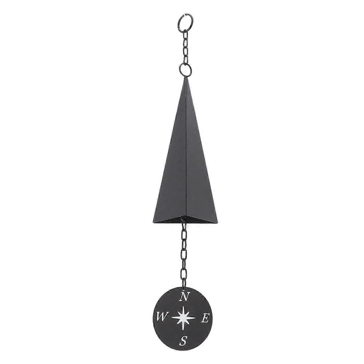 Retro Design Iron Triangle Wind Bell with Compass,Wind Chimes Decor