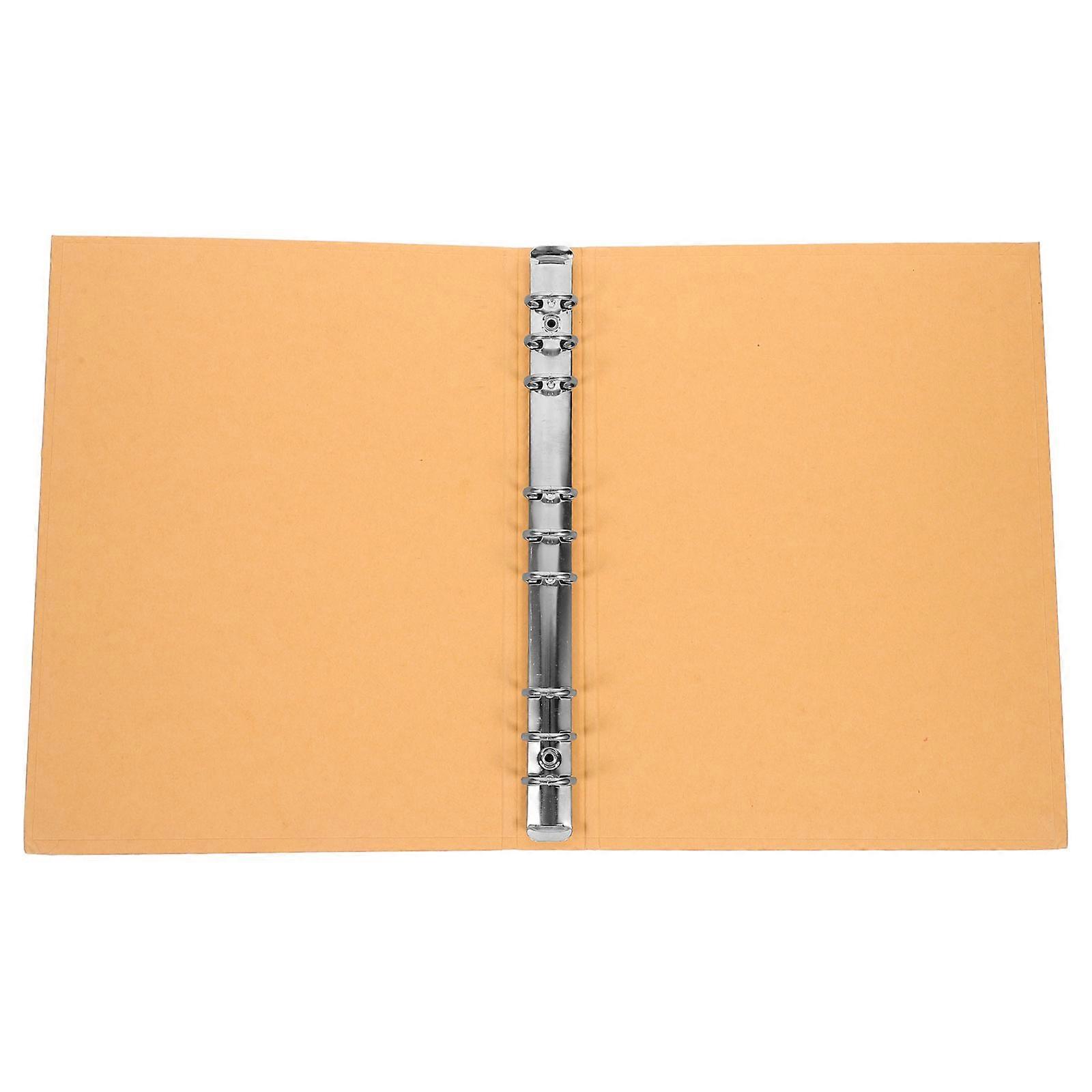 Refillable Binder Notebook Cover Kraft Paper Loose-Leaf Notebook Shell For Students Protective Page Organization 27.50X21.00X4.00CM 1Set