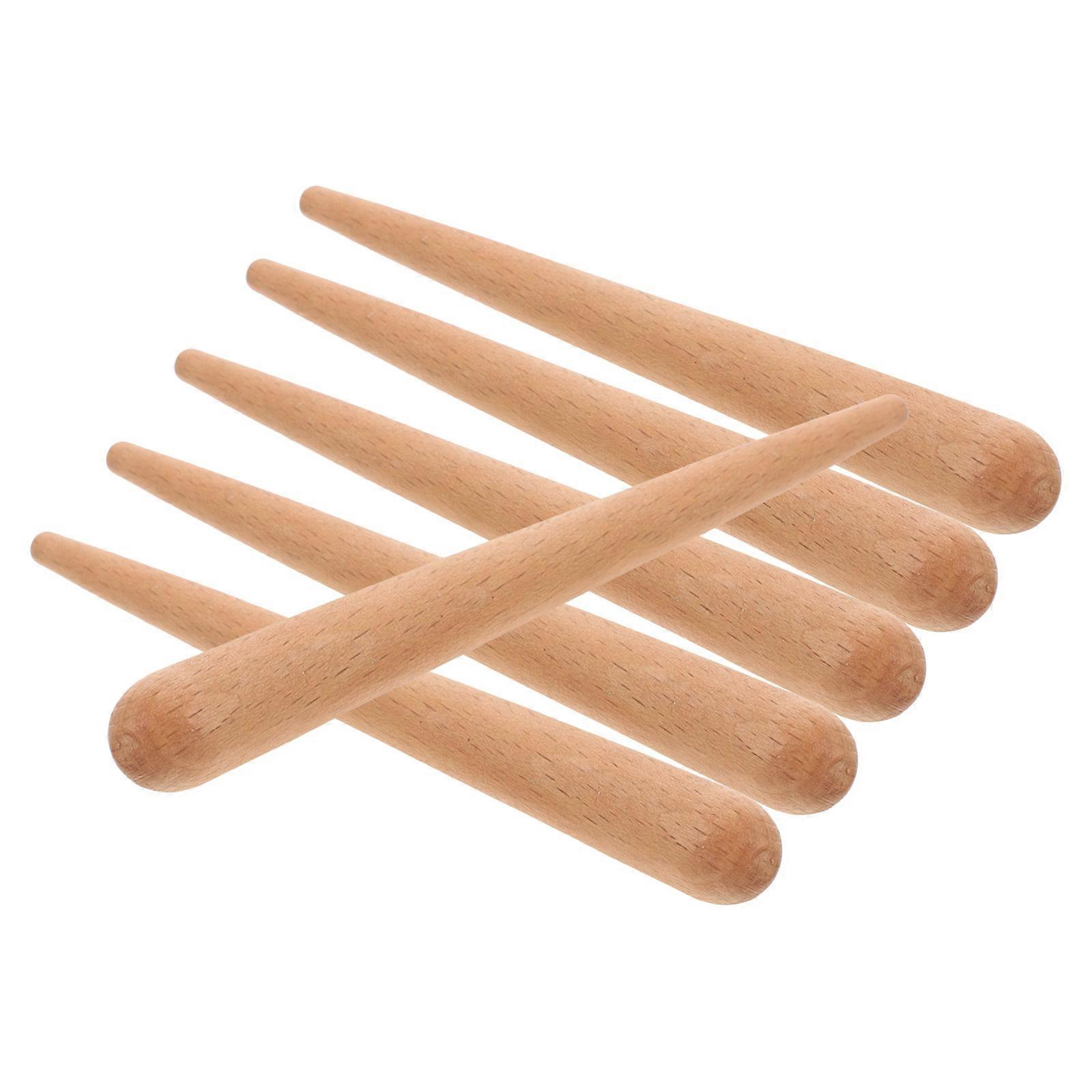 6Pcs Wooden Guiro Sticks Wood Percussion Instrument For Children Indoor Playing With Smooth Surface For Rhythm Learning