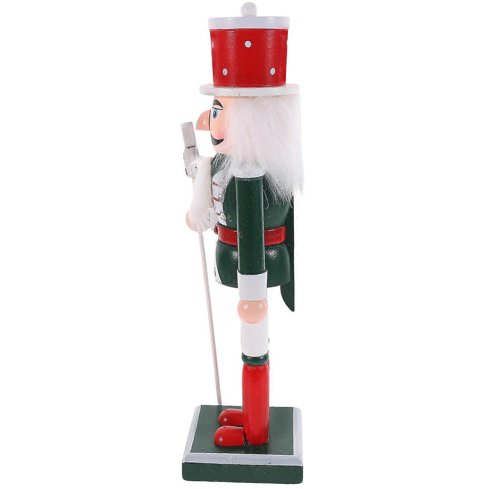 Christmas Nutcracker Figure Wood Nutcracker Statue for Decoration 3Pcs