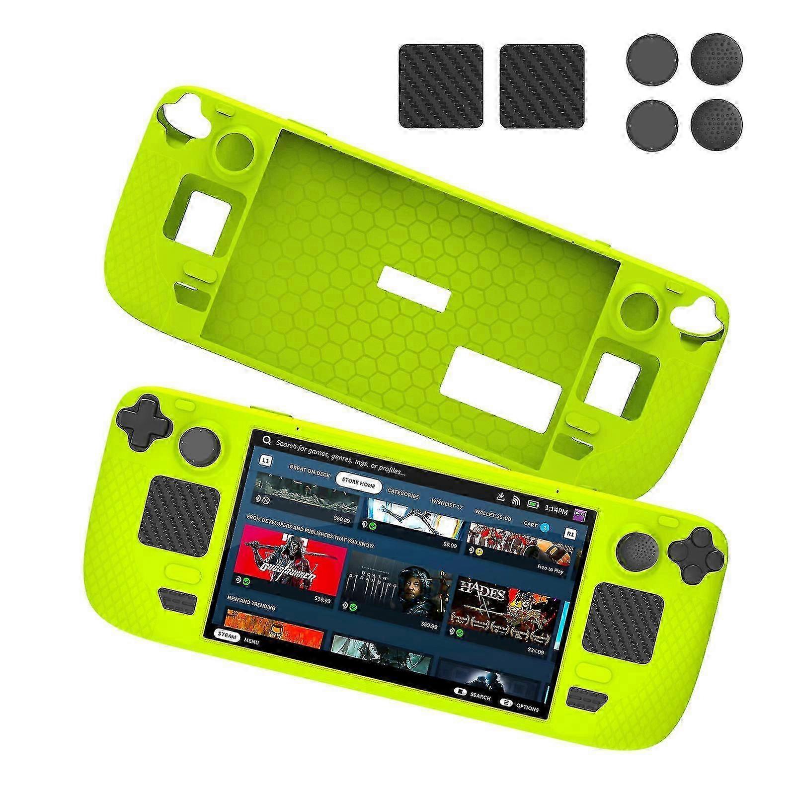 Soft Silicone Protective Case Compatible with Steam Deck, with 4 Thumb Caps & 2 Protect Stickers 2025