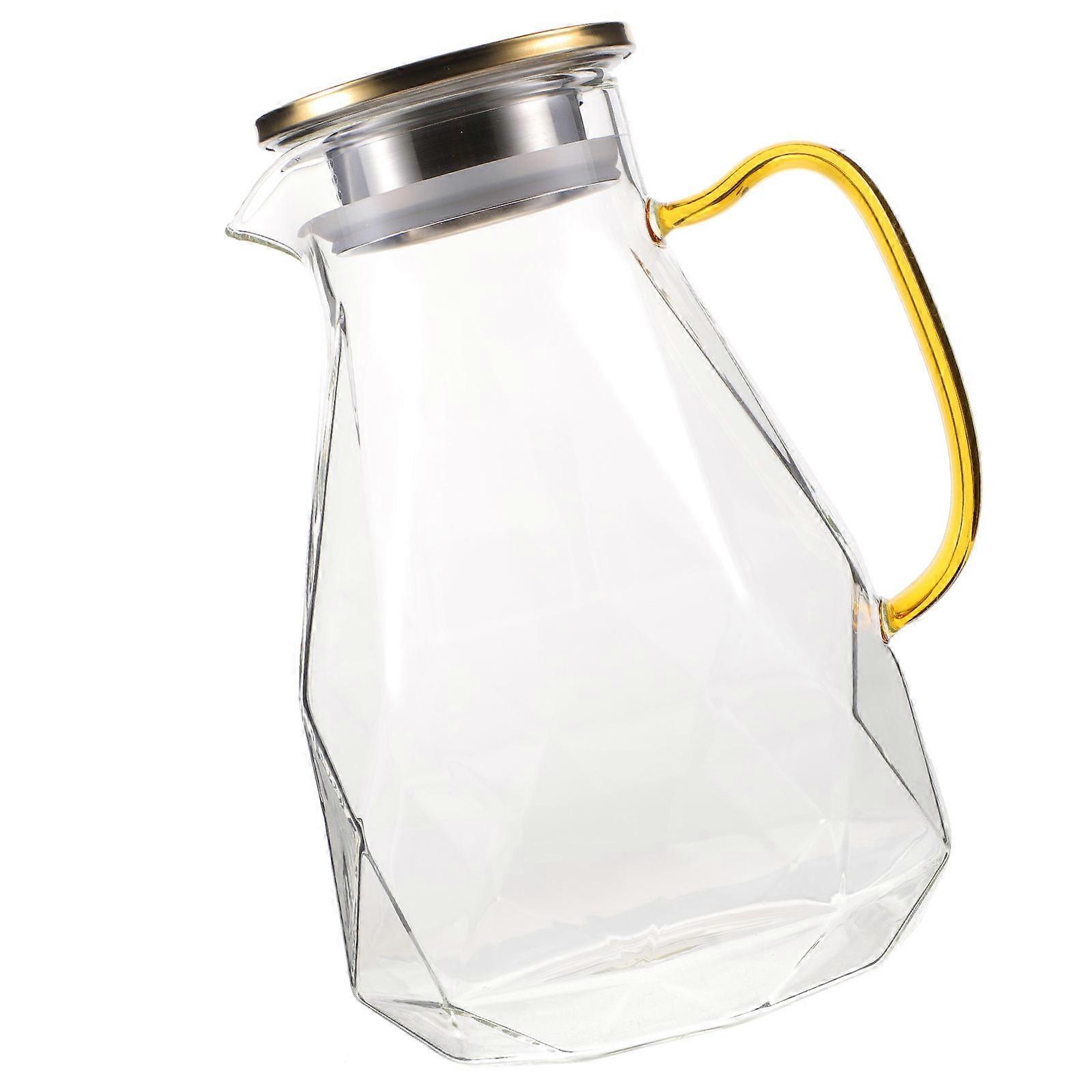 Diamond Shape Beverage Serving Pitcher With Lid For Family Restaurant Use 17X15X23CM Cold Resistant Clear Design 1Pack