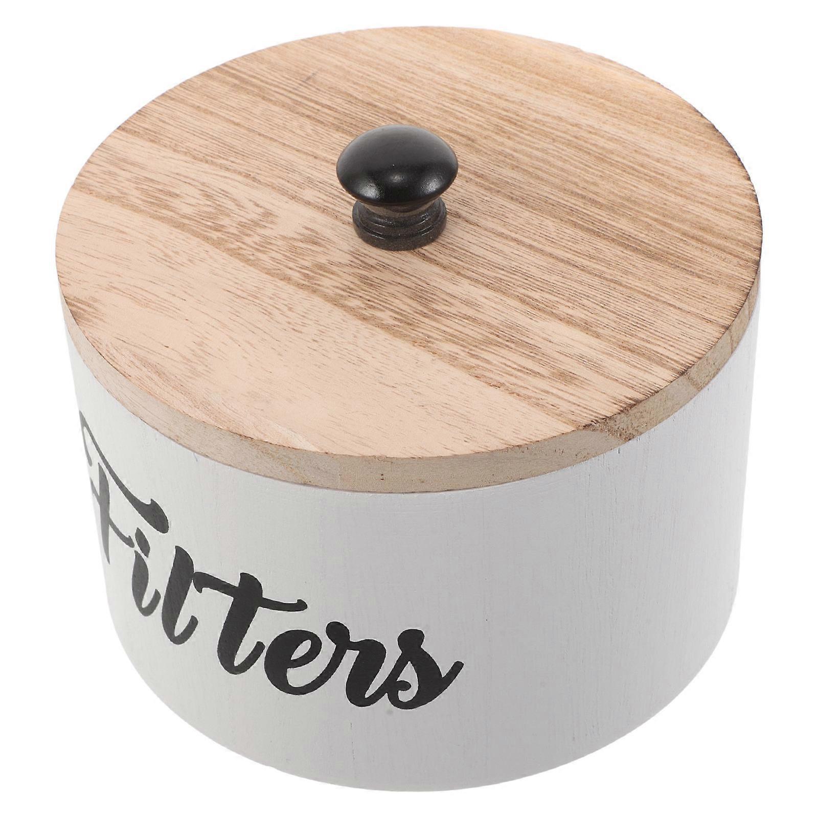 Laundry Room Organizer White Wooden Dust-Protected Storage Container for Storage