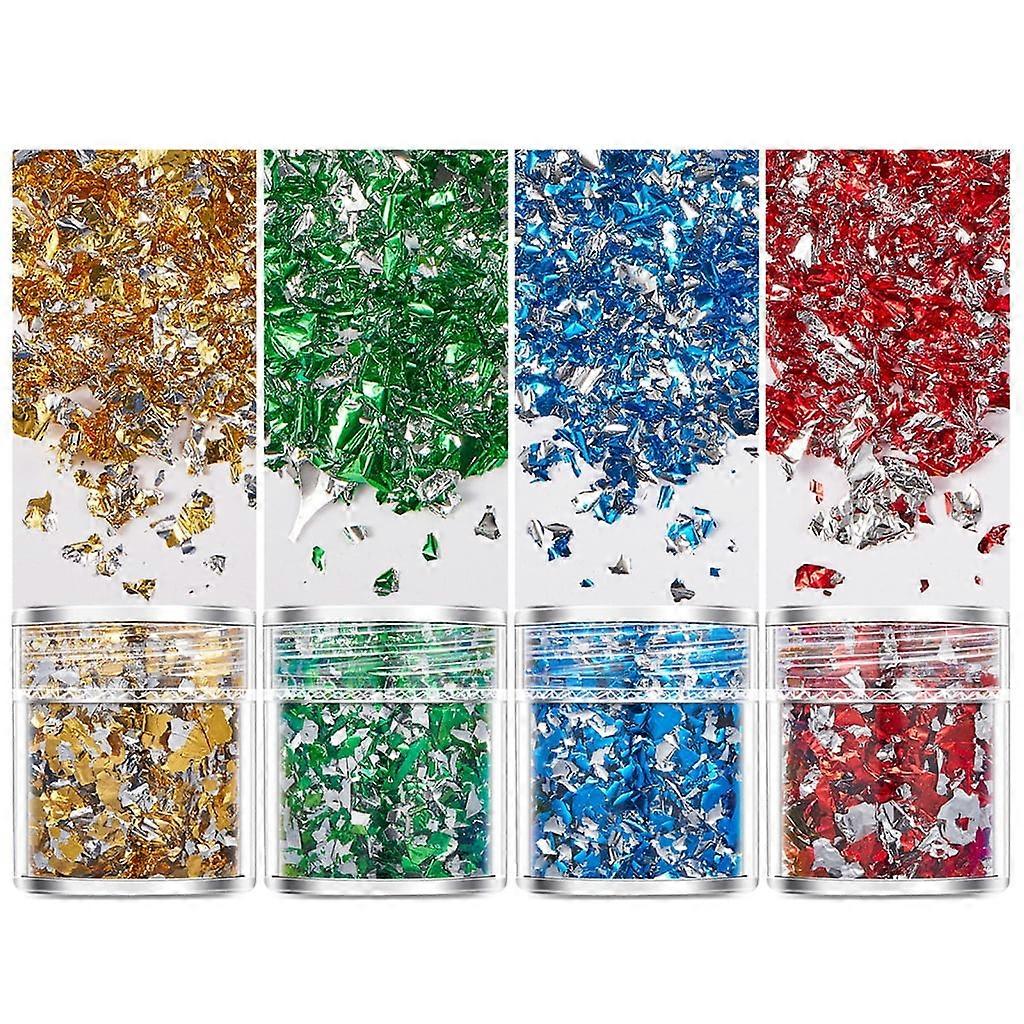 Dazzling Golden Flakes Glitter Leaf Sheets for Projects and Artistic Creation