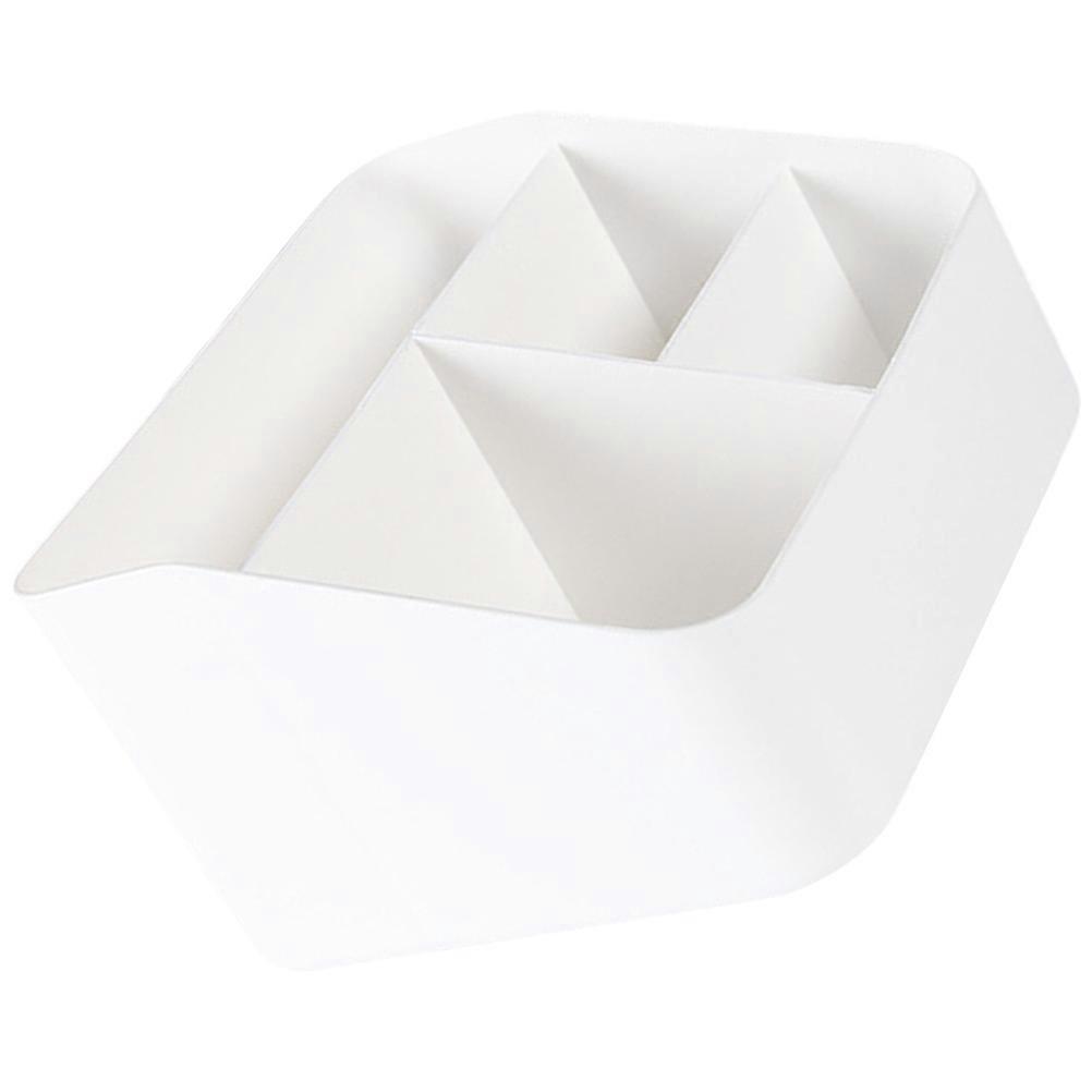 Desk Organizer Tabletop Organizing Box for Storage 2Pcs White Plastic Holder