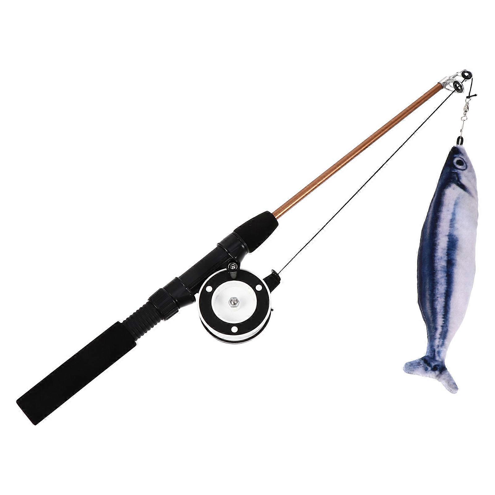 Cat Teaser Wand for Interactive Play 2Pcs with Simulation Fish Stick