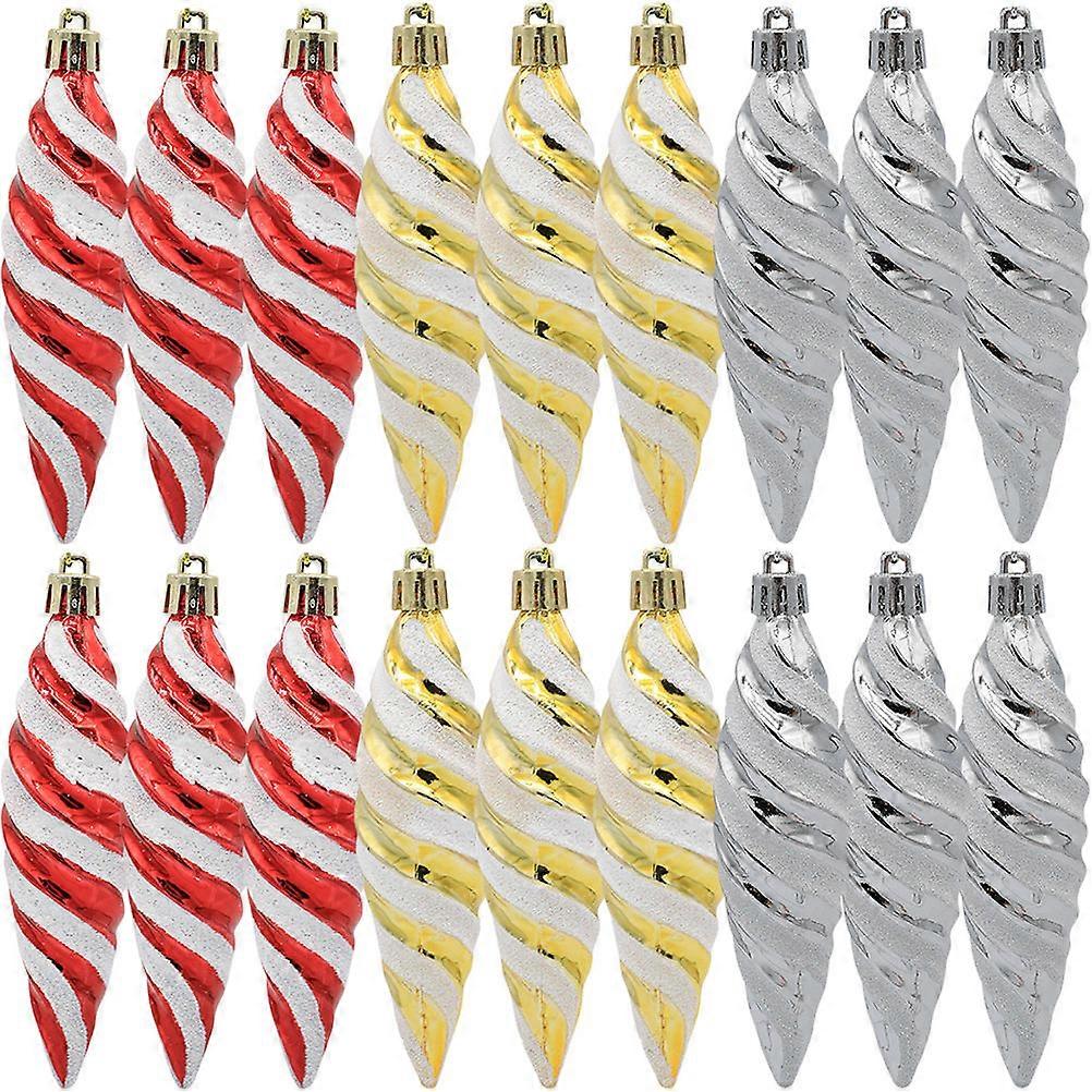 Xmas Tree Hanging Ornament Spiral Decoration for Party Use 18Pcs