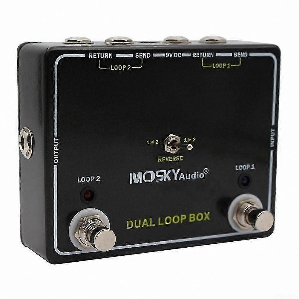 Guitar Effects Pedal Switcher with Dual Reverse Loop Box, Versatile Looper AB Foot Switch and Tuner Out for Guitarists