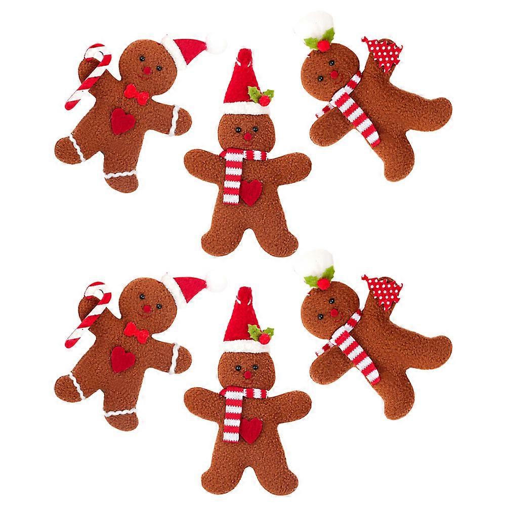 Realistic Gingerbread Man Ornament for Festive Hanging 6Pcs Set