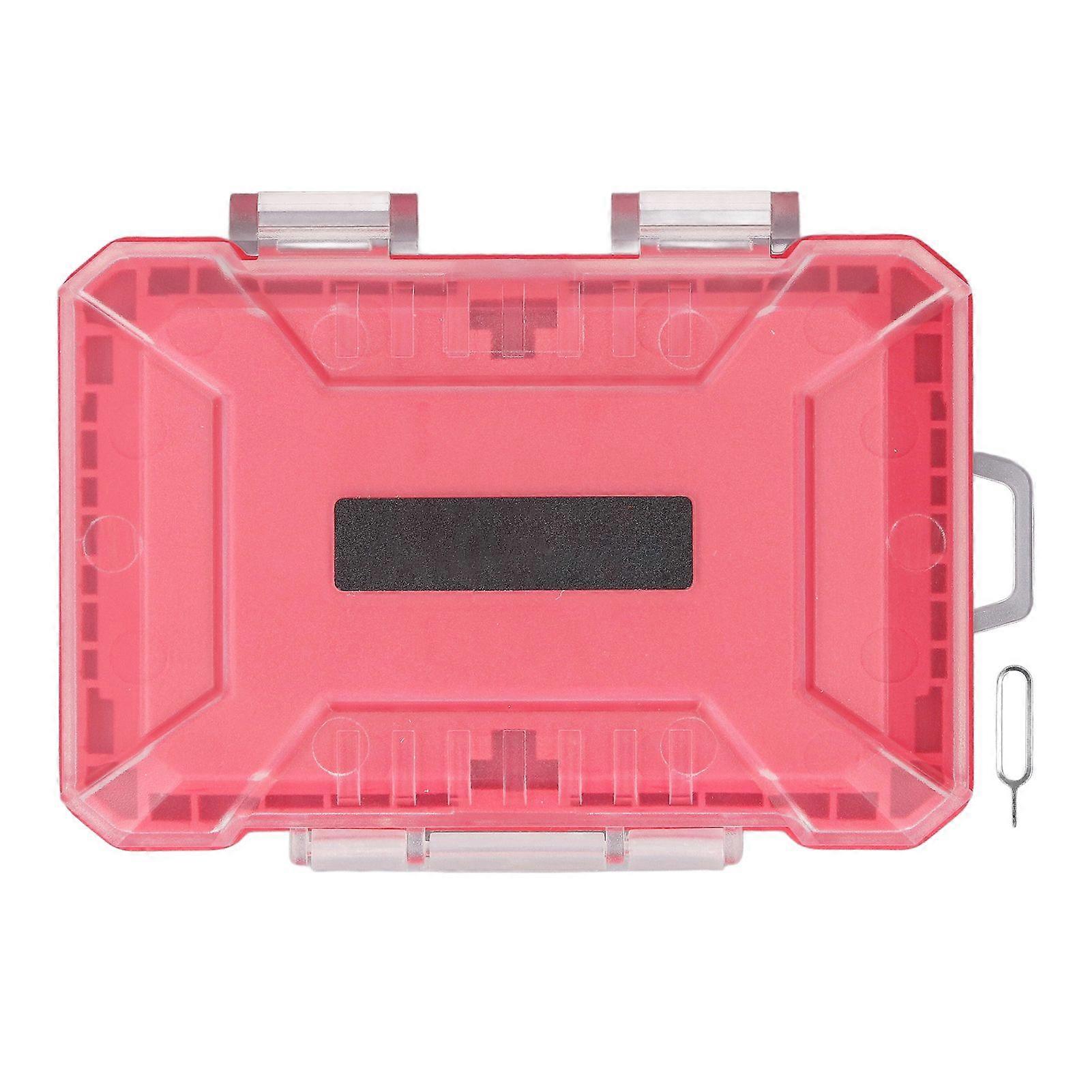 Memory Card Case Holder Organizer Water Resistant Anti Shock for 4 Type B 4 Type A 4 Storage Card 12 Memory Card 5 SIM Cards Multifunctional Red