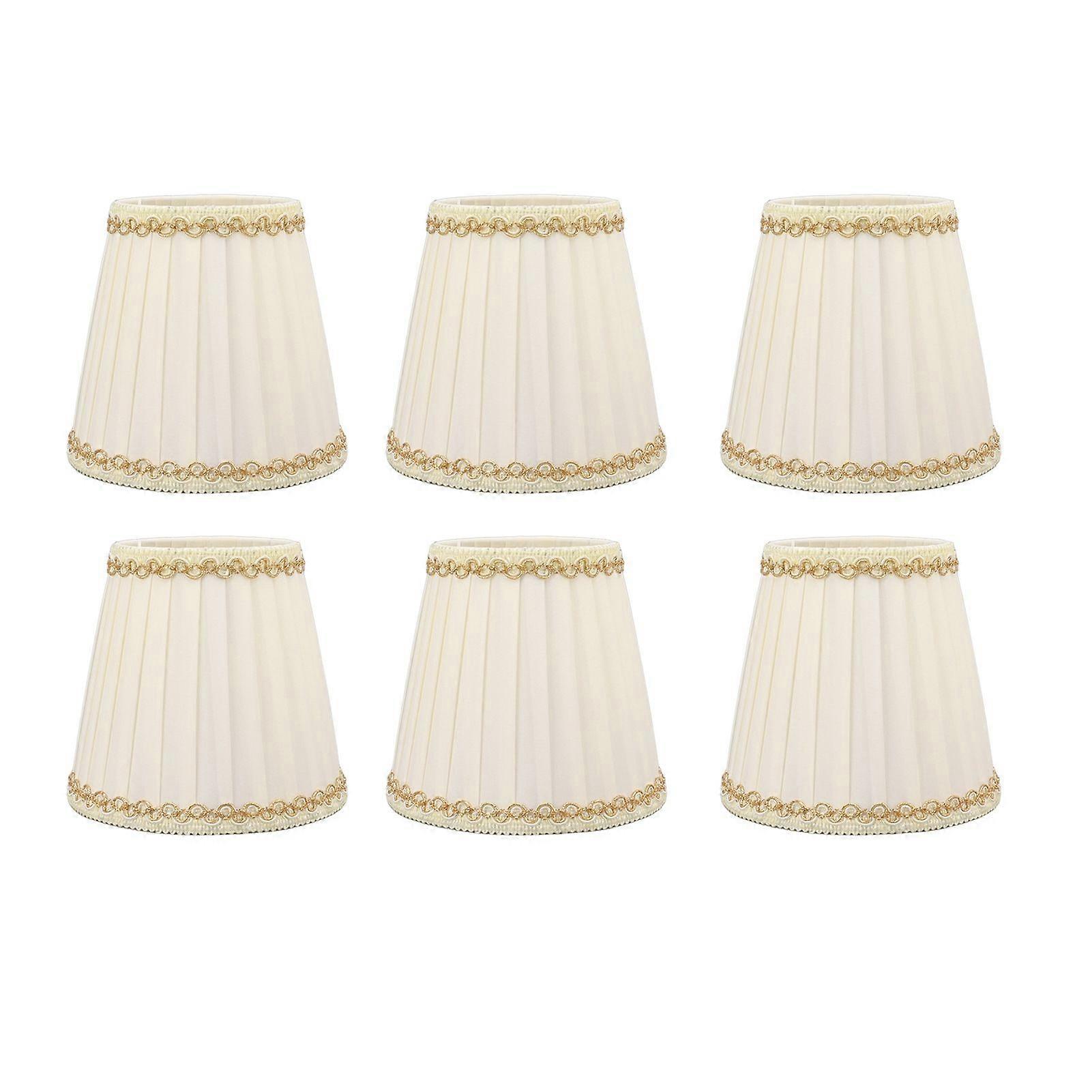 6PCS Set Small Lamp Shade Modern Style Cloth Clip On Bulb Chandelier Lamp Shade for Table Wall