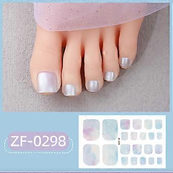 Neue Nagellackfolie Zehennagelaufkleber Nagelaufkleber Perlglanz Zwiebelpulver Zehennagel Nagelaufkleber ZF-0298 bloßes Stück + Nagelfeile