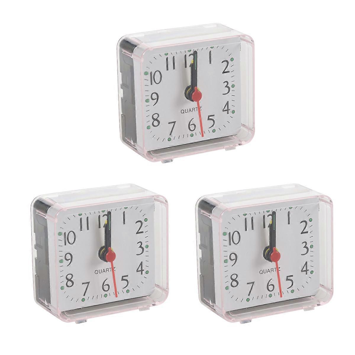 1PCS Portable Cute Mini Cartoon Multi-function Table Clocks（white）
