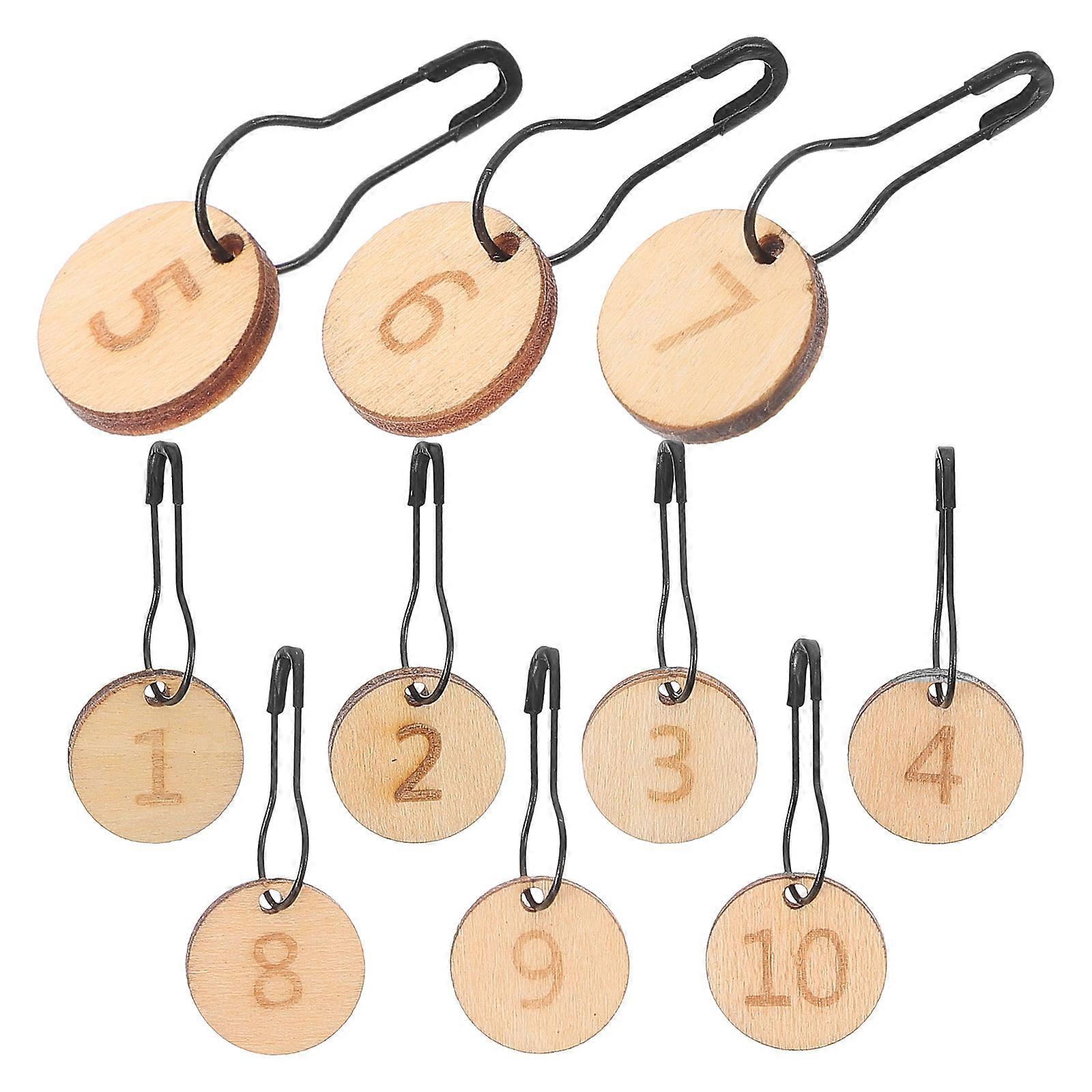Wooden Round Stitch Markers for Knitting Projects 40Pcs Set