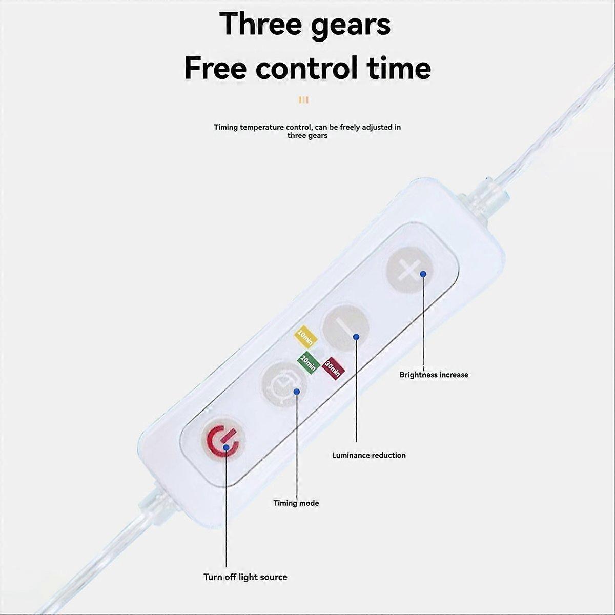 Red Light Therapy Device with Base, 660nm Red Light & 850nm Near Infrared Light Therapy Lamp with Timer, Red Light Lamp