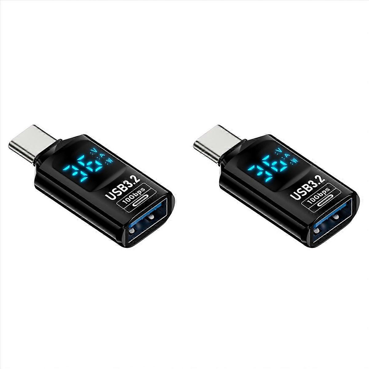 1PCS Digital LED Display USB 3.2 Adapter 10Gbps 36-60W Power Meter Tester Smart Chip Data Transmissi